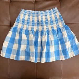 Loeffler Randall Blue and Cream A-Line Skirt XS